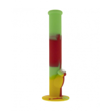 Silikonbong Gelb mit grüner und roter Rasta 36cm