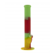 Bong en silicone jaune avec rasta vert et rouge 36cm