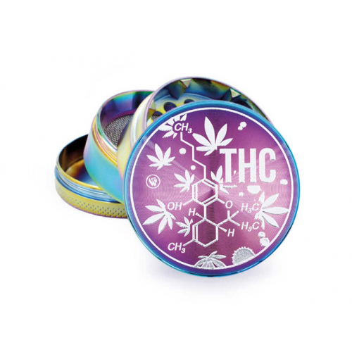 Buy Metal Grinder Icy THC Molecule (50 mm / 4-parts)