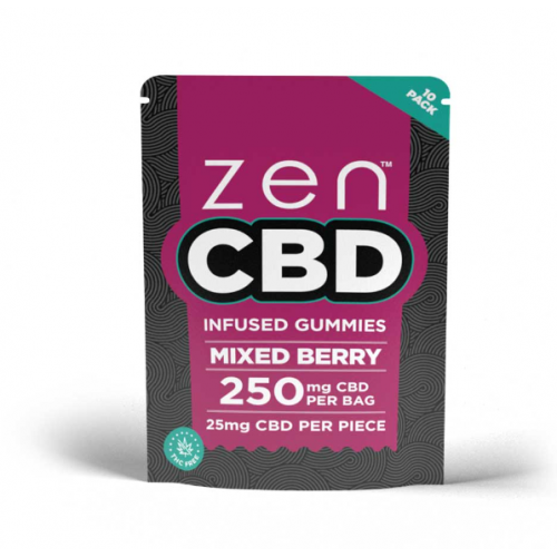 Buy ZenCBD Mixed Berry Gummies - 250mg Per Bag