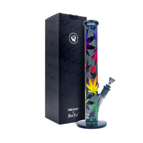 Køb Fire-Flow x Black Leaf - Glass Bong Leaves Gradient 40cm