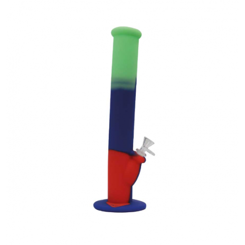 Køb Silikone-bong Grøn, blå og rød 36cm